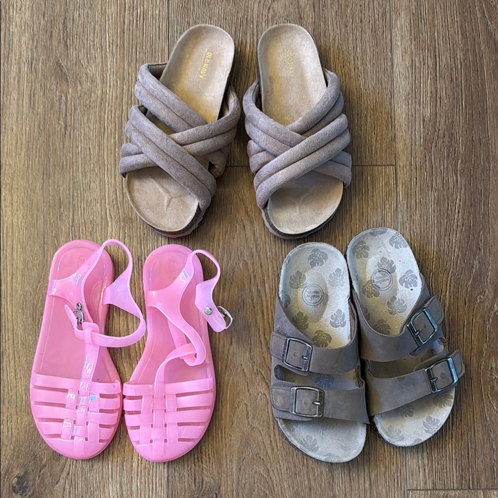 Pink and Brown Kids Sandals Set